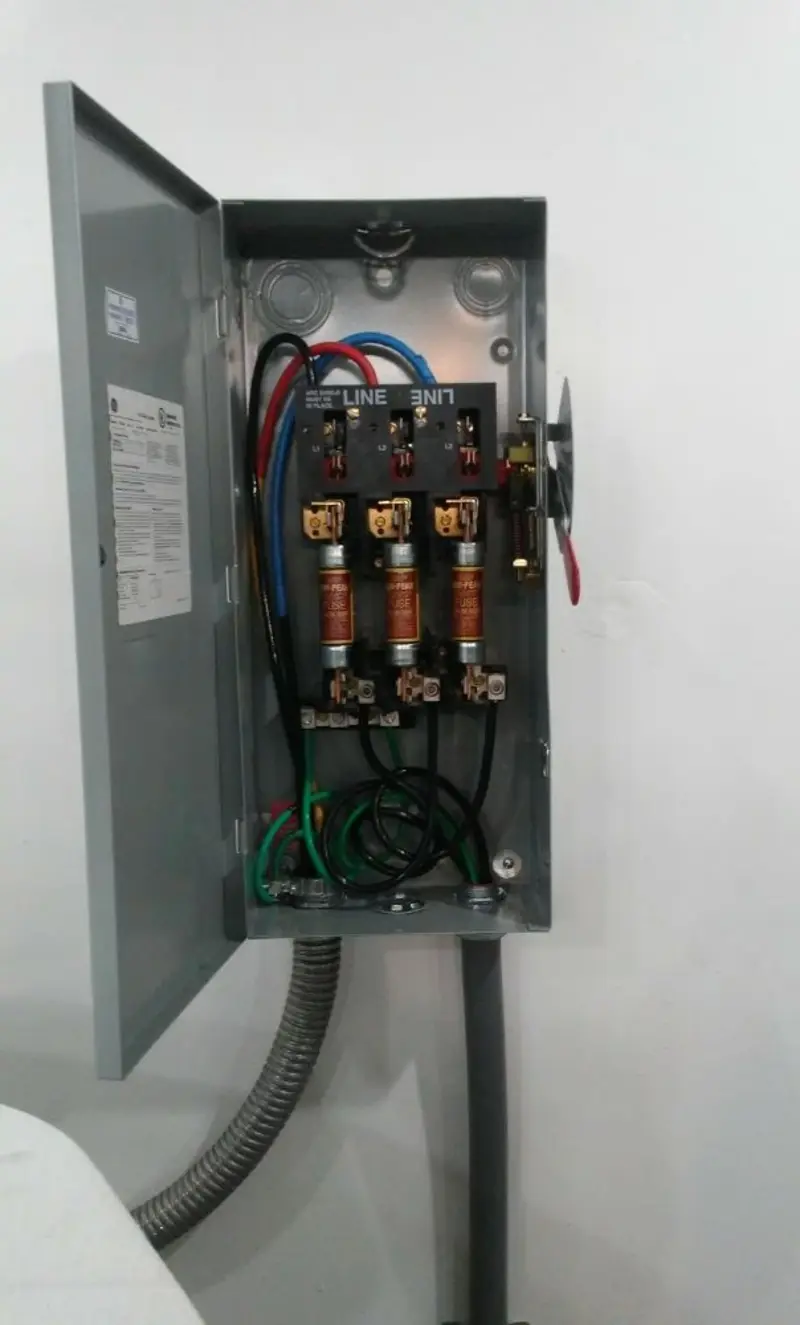 Three-phase disconnect switch installed for Electrical Wiring & Rewiring in West Hazleton