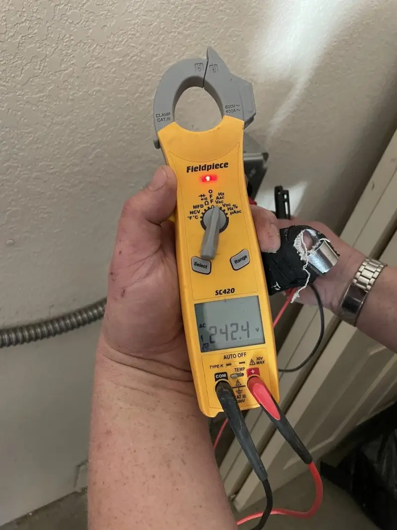 Voltage testing with clamp meter during Aluminum Wiring Replacement in West Hazleton